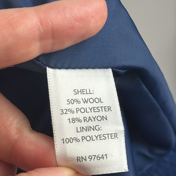 J.Jill Wool Pea Coat Overcoat Royal Blue Size M - Picture 7 of 14